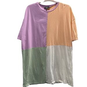 Missguided Color Block Tunic Pullover Tee Shirt Women’s 20 Plus Size